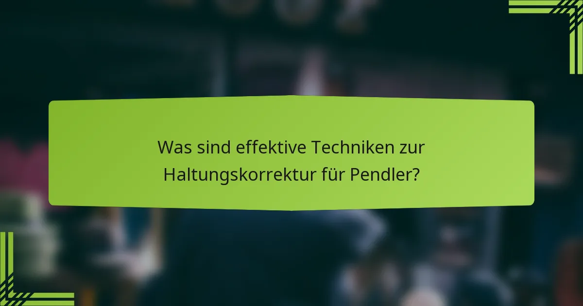 Was sind effektive Techniken zur Haltungskorrektur für Pendler?