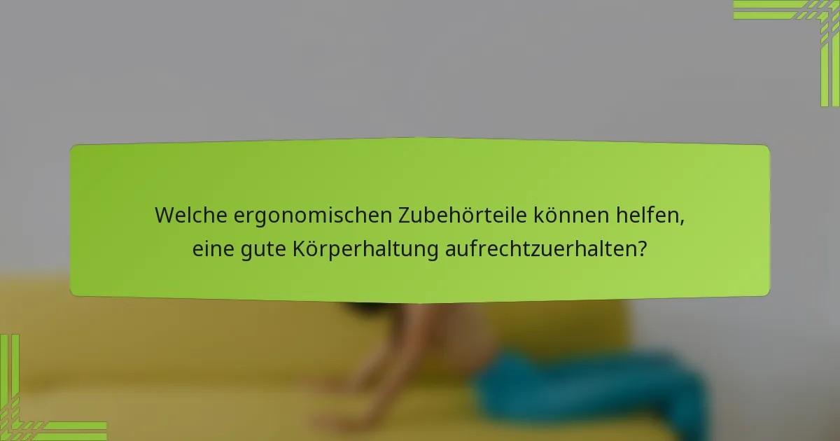 Welche ergonomischen Zubehörteile können helfen, eine gute Körperhaltung aufrechtzuerhalten?