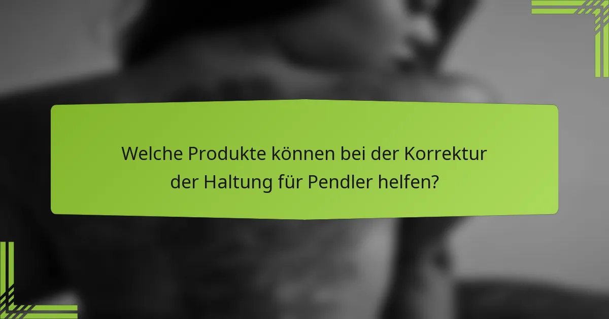 Welche Produkte können bei der Korrektur der Haltung für Pendler helfen?