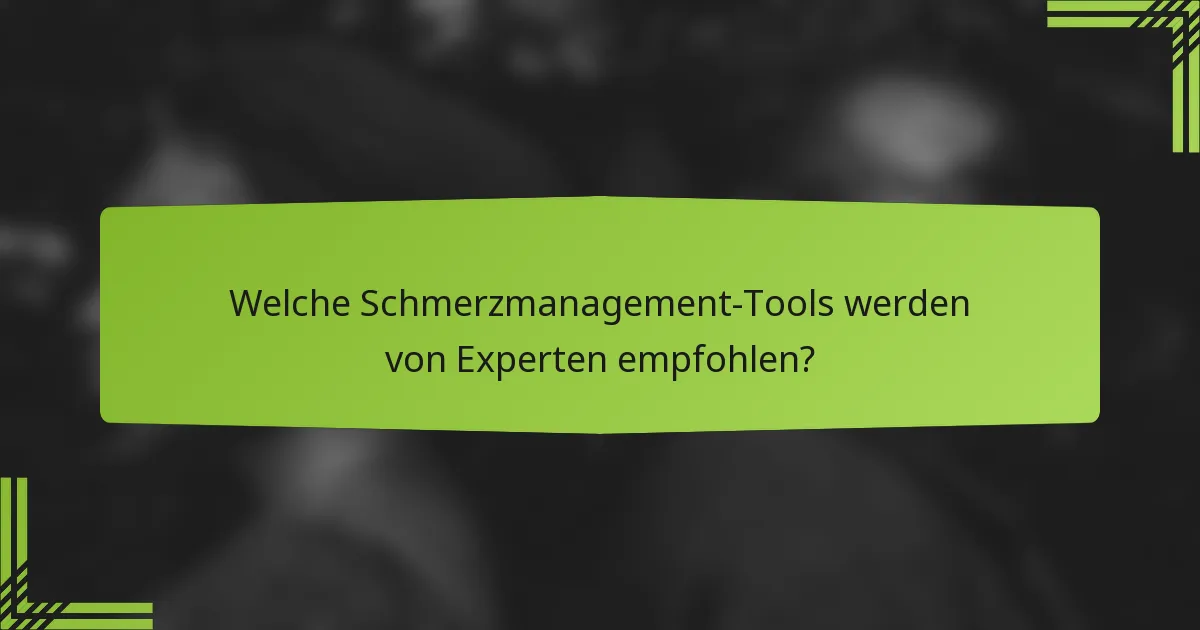 Welche Schmerzmanagement-Tools werden von Experten empfohlen?