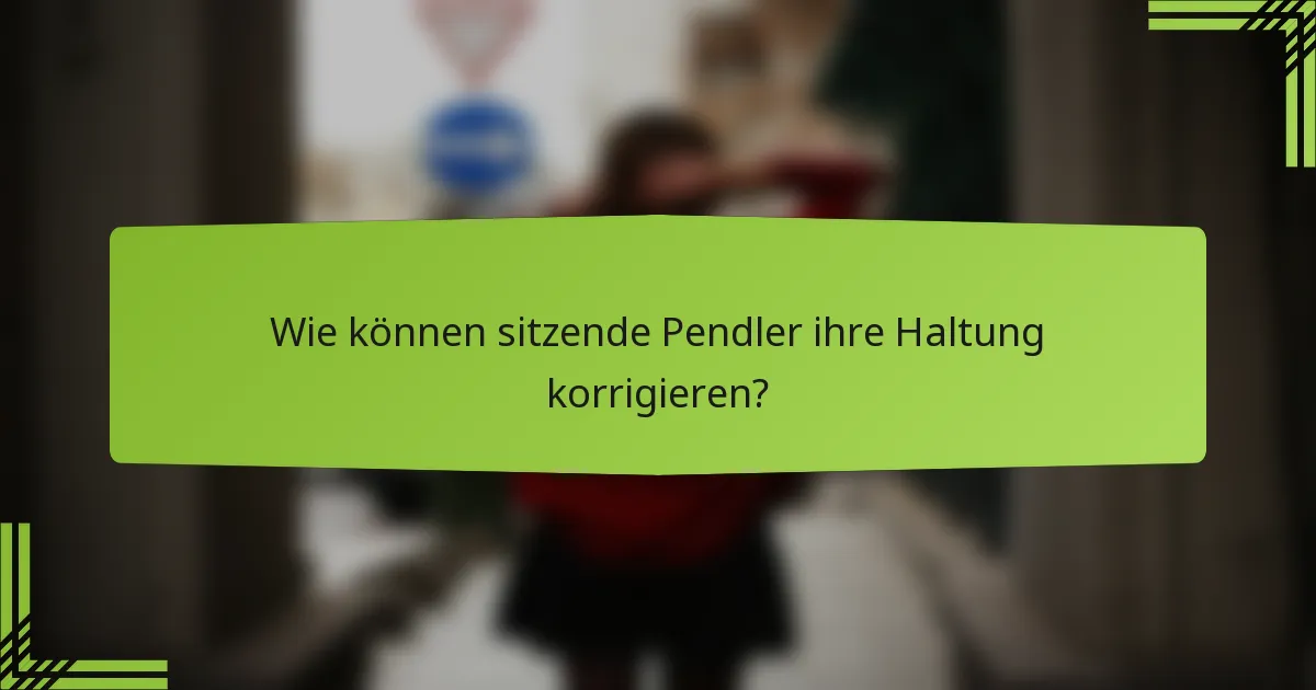 Wie können sitzende Pendler ihre Haltung korrigieren?