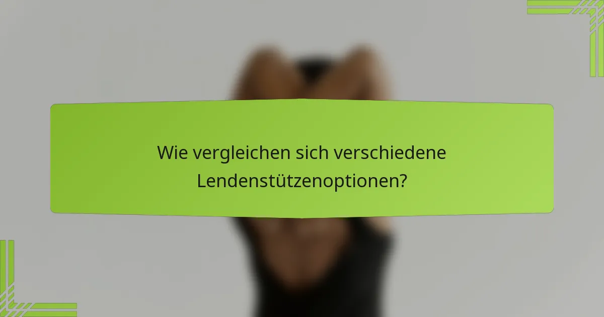 Wie vergleichen sich verschiedene Lendenstützenoptionen?