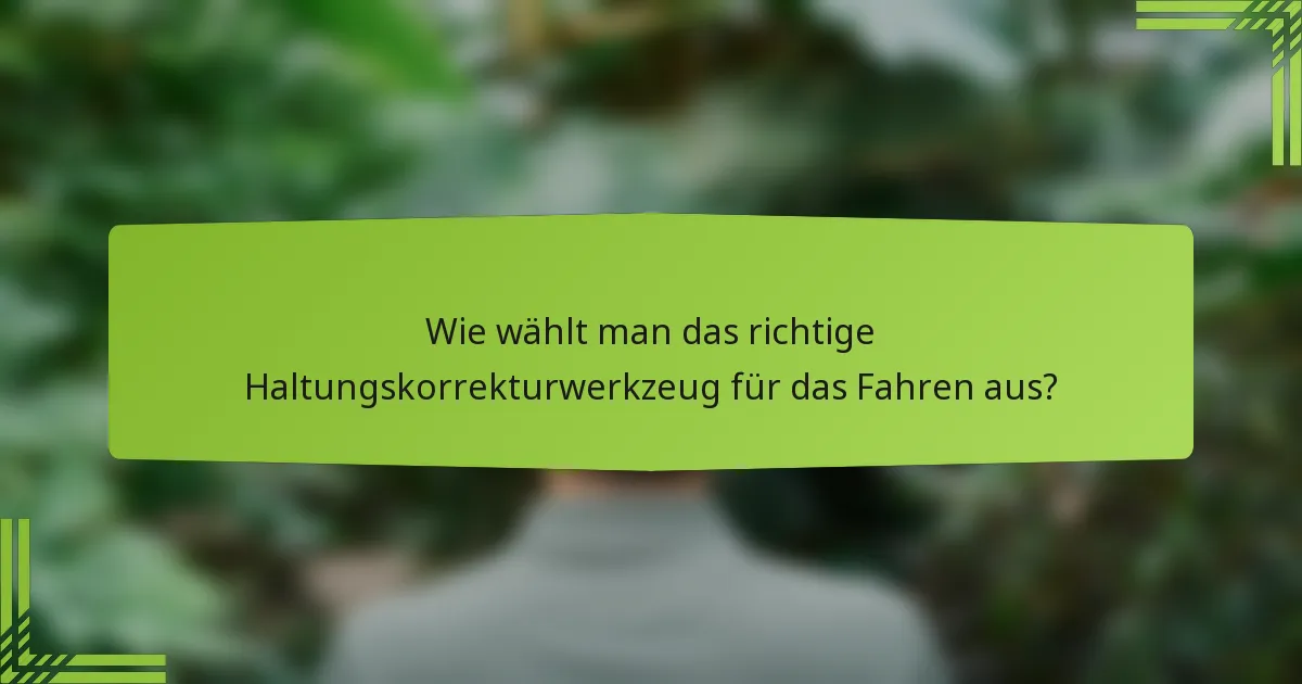 Wie wählt man das richtige Haltungskorrekturwerkzeug für das Fahren aus?