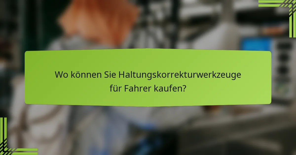 Wo können Sie Haltungskorrekturwerkzeuge für Fahrer kaufen?